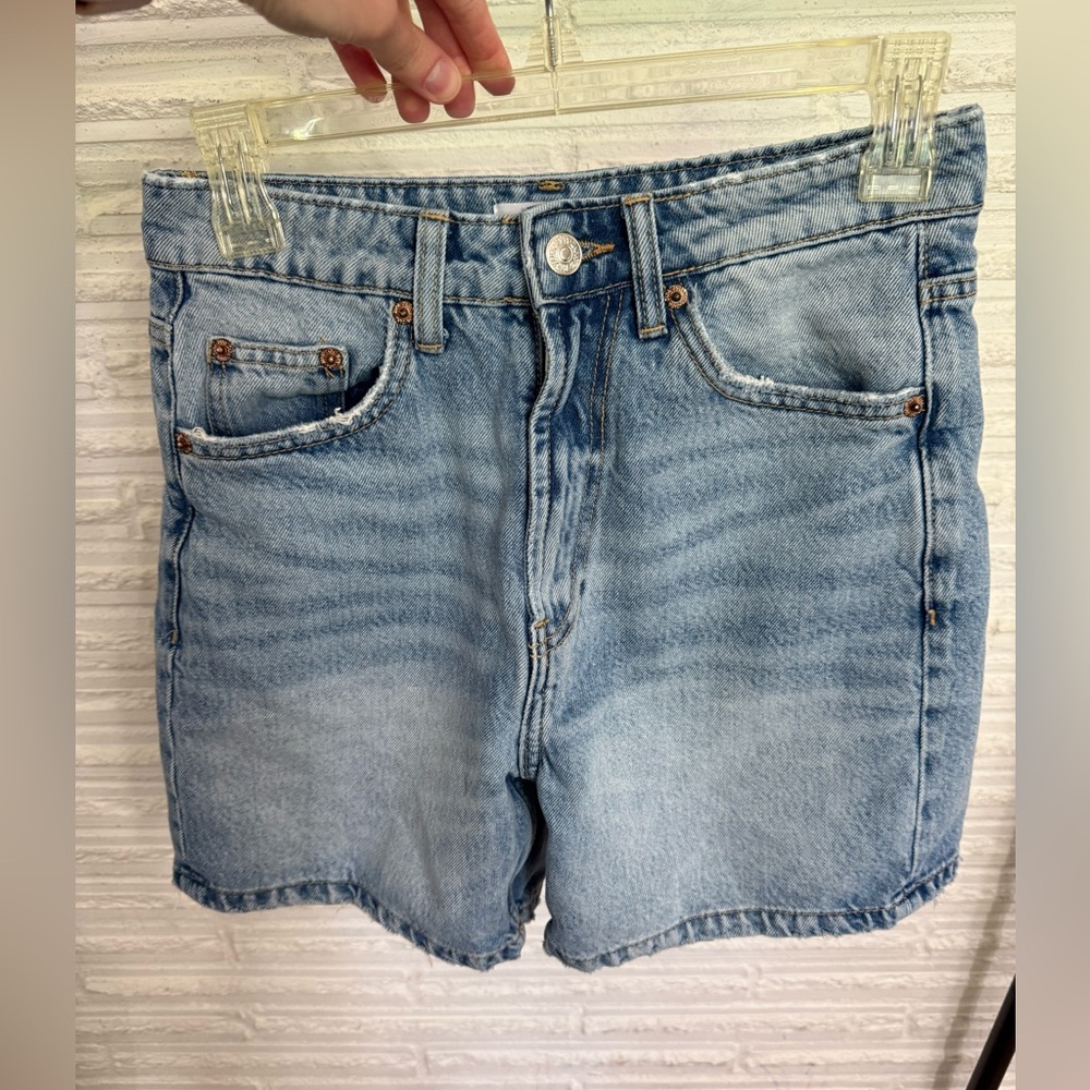 Zara Blue Jean Shorts High-Waisted Vintage Style